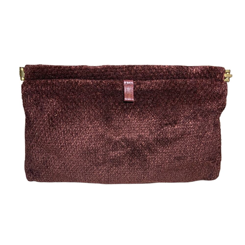 Women's Vintage Textured Mini Evening Clutch Purse with Snap Clasp Closure Brown